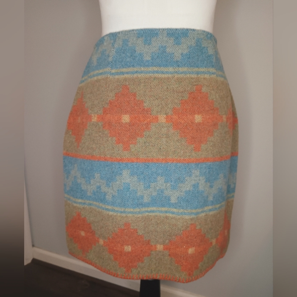 Vintage 90s Express Jeans Wrap Blanket Skirt - Picture 3 of 4